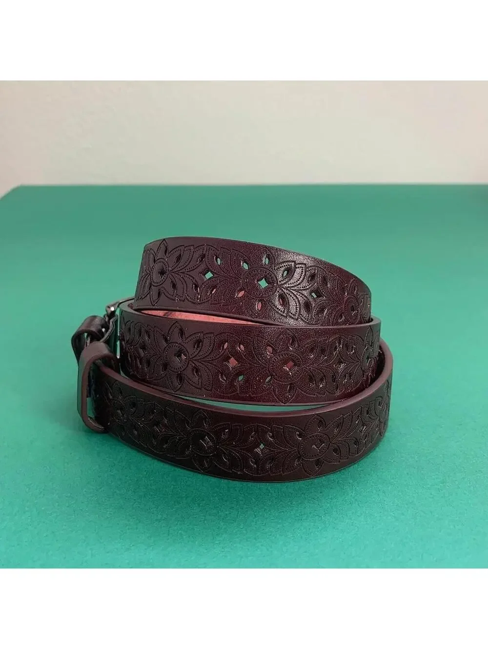 Vintage Western Cowboy Blue Brown Belt 40 Inch